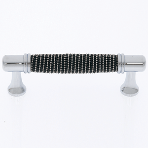  JVJ Hardware 96MM C/C Black/Chrome Beaded Pull 